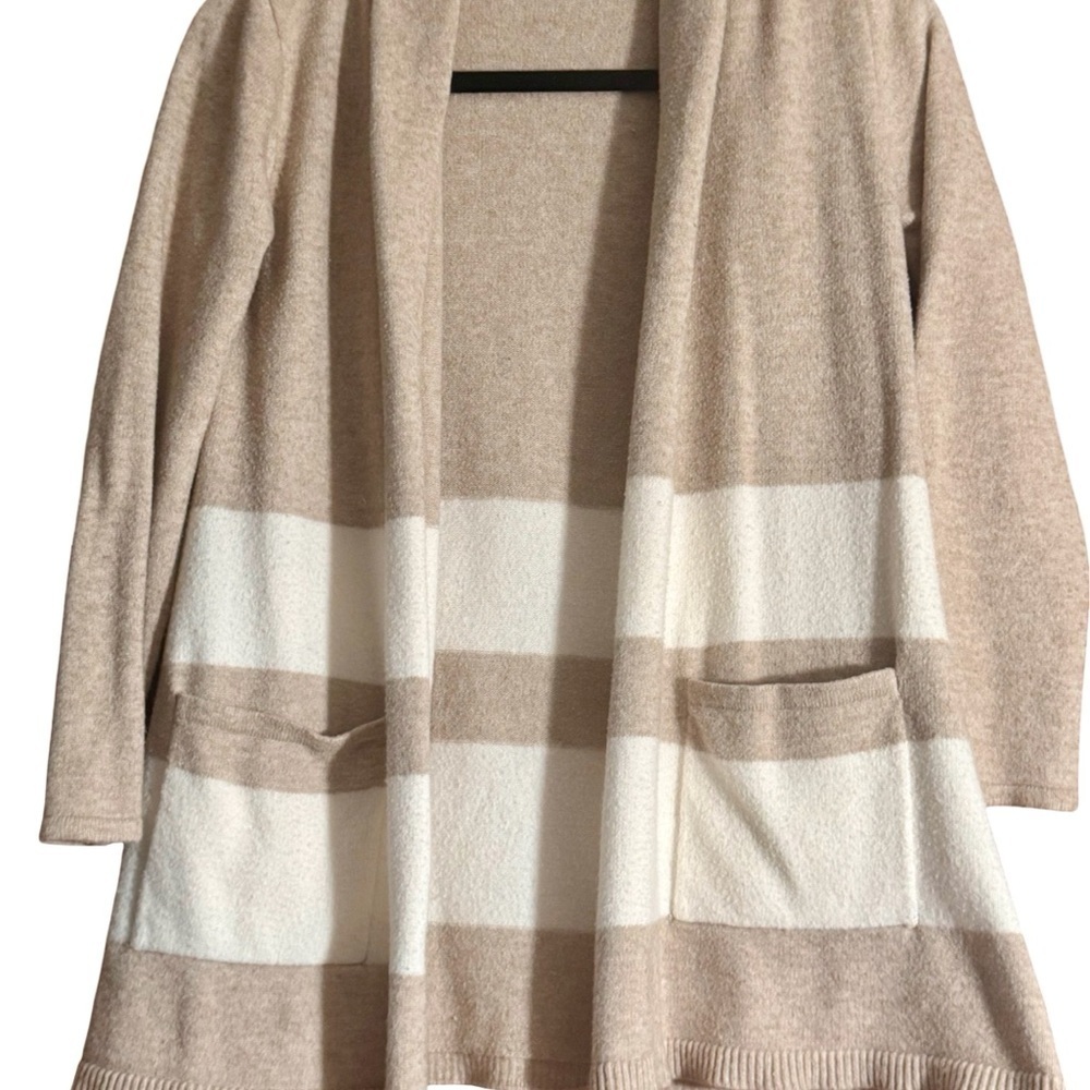 Poof! Women's Striped Cardigan Sweater